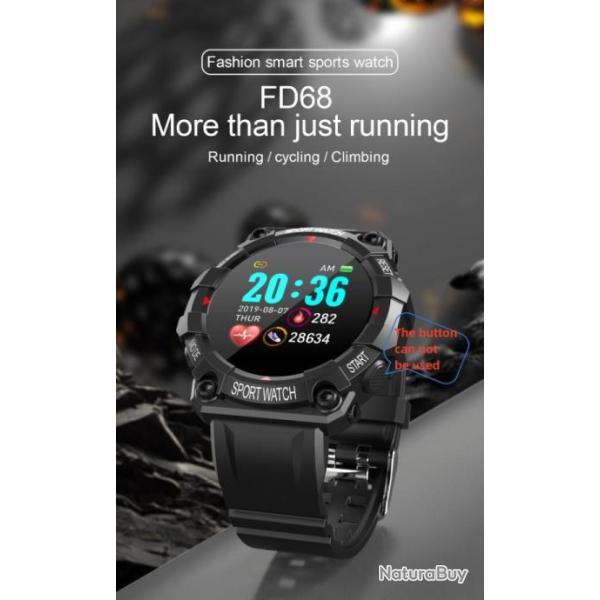 Montre connect�e B33 avec �cran rond pour documents fr�quence cardiaque Bluetooth podometre...