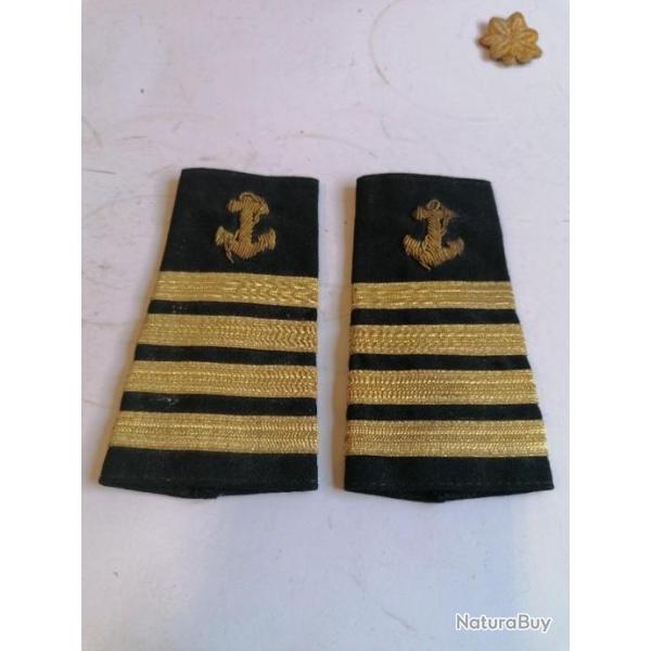 2 PASSANTS D'EPAULES grades officier de sortie arm�e us US NAVY CAPTAIN original 1
