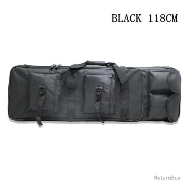 Housse pour carabine avec de nombreux rangements - 95cm Noir
