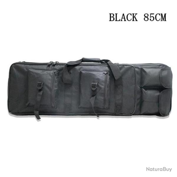 Housse pour carabine avec de nombreux rangements - 85cm Noir