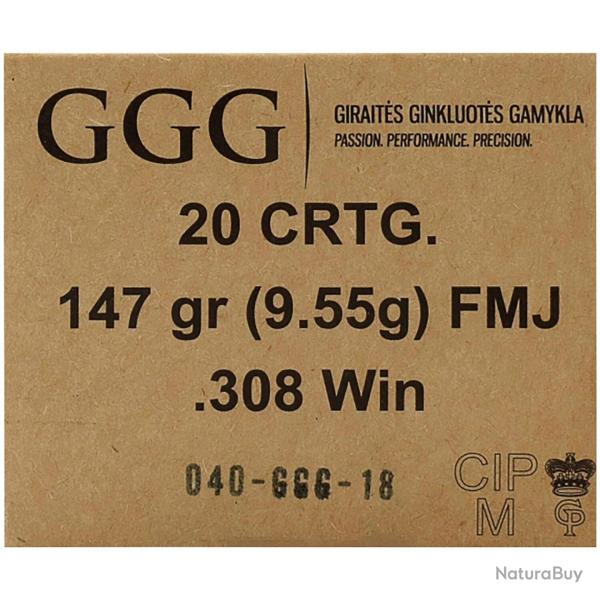 .308 Win. FMJ 9,5g/147grs. (Calibre: .308 Win.)