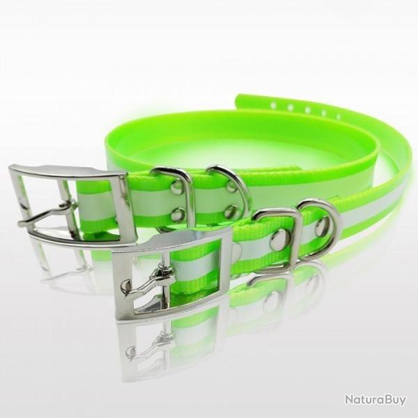 Collier pour chien phosphorescent Stepland - 45 ou 60cm 45 cm / Orang - 45 cm / Vert / 28 mm