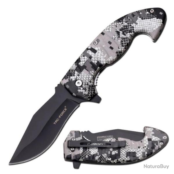 Couteau Semi Automatique Tac-Force A/O Digital Camo Lame Acier 3Cr13 Manche ABS Linerlock TF1043DG