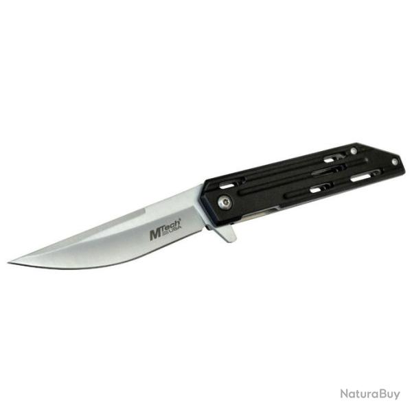 Couteau Semi Auto Mtech Persian Black A/O Lame Acier 3Cr13 Manche Alu Linerlock Clip MTA1200BK