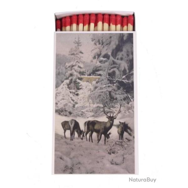 BOITE D'ALLUMETTES DECOR CERF
