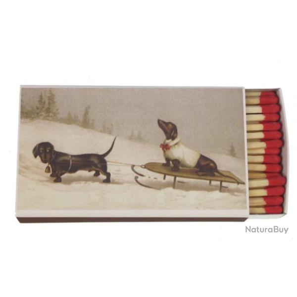 BOITE D'ALLUMETTES DECOR TECKEL