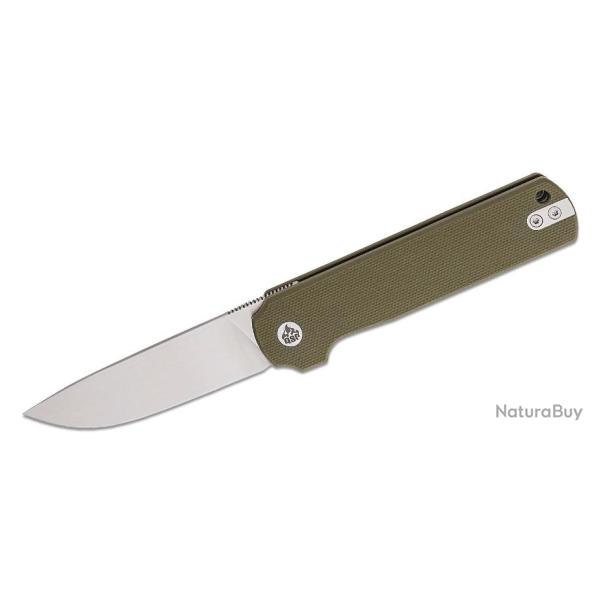 Couteau QSP Lark Green Manche G10 Lame Acier 14C28N Satin IKBS Linerlock Clip QS144C