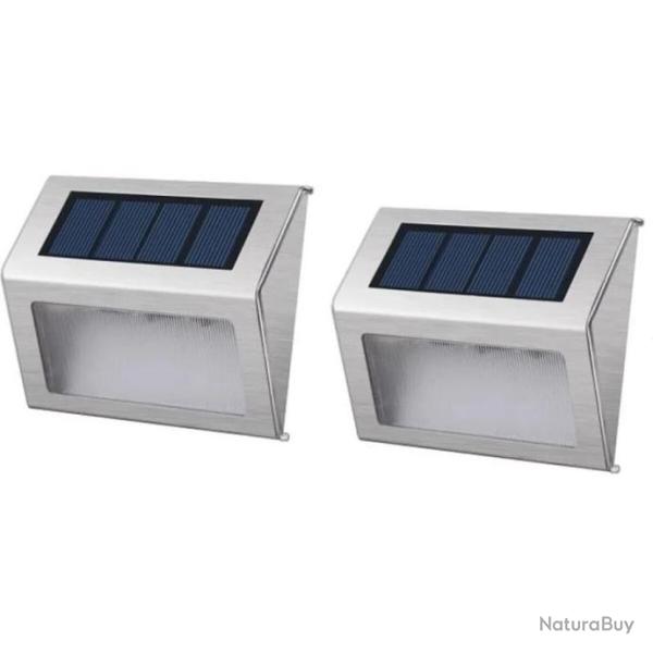Pack de 2 Spots solaires mural ext�rieur �tanches 3 LEDs