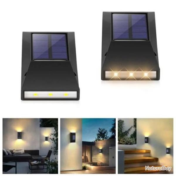 Lampe Solaire Exterieur Jardin, 2pcs Applique Murale Led Ext�rieure IP65 �tanche