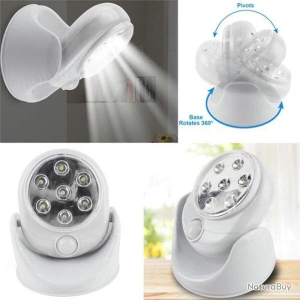 Lampe LED Lumire 360 Dtecteur Mouvement automatique Sans Fil Patio Maison