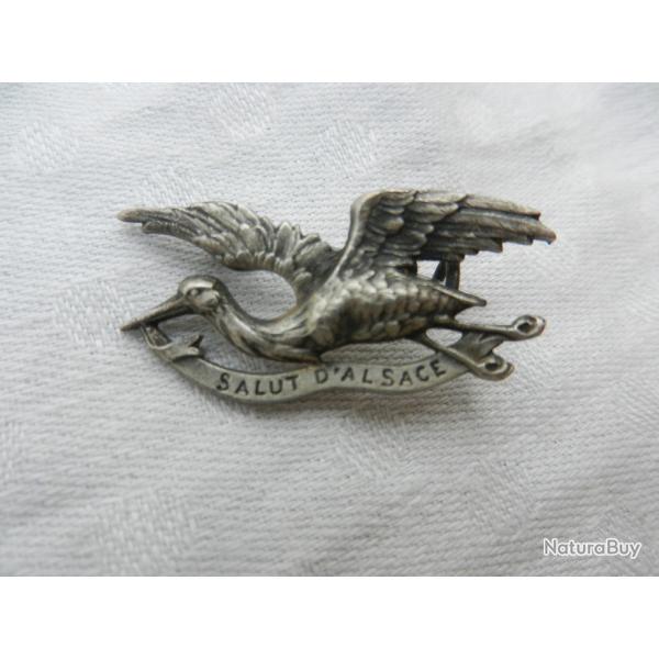 tr�s bel insigne broche �pinglette Cigogne Salut d'Alsace