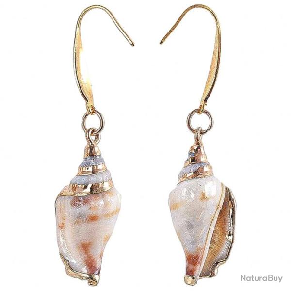 Boucles d'oreilles coquillage strombus dor�