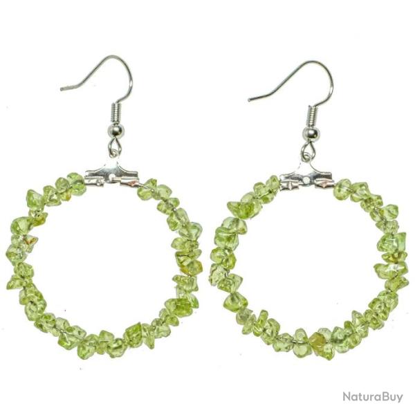 Boucles d'oreilles anneau en p�ridot