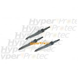 Lot de 3 pointes chasse 4 lames pour fl&egrave;ches arbal&egrave;tes