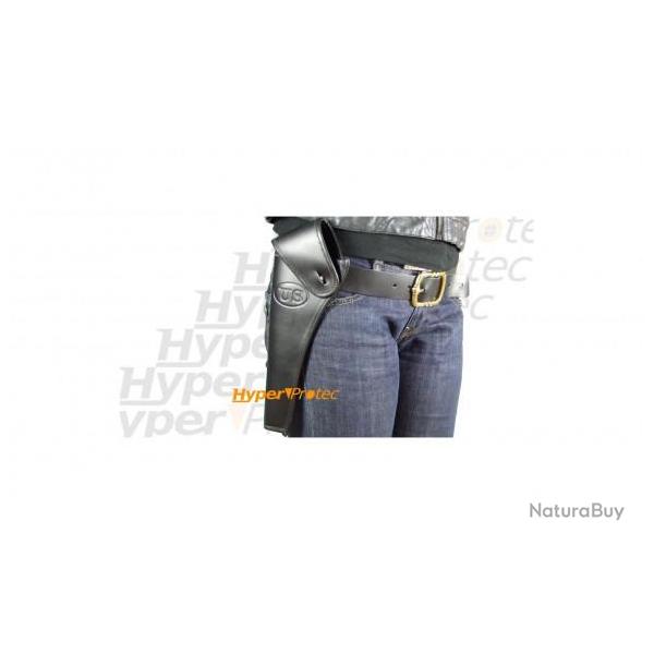 Holster cuir noir de country pour gaucher - 1 poche