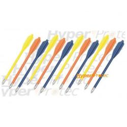 12 fl&egrave;ches couleur pour pistolet arbal&egrave;te pointes acier