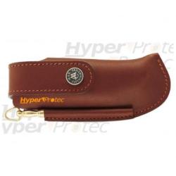 Etui en cuir marron avec fusil Max Capdebarthes