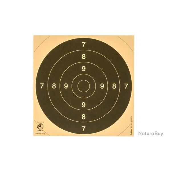 Centres de cible carton 21x21 cm pour du tir au pistolet 25-50m