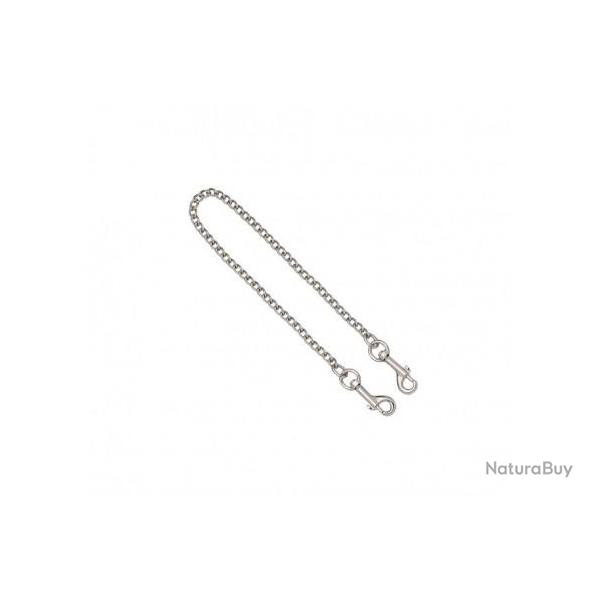 Cha�ne gourmette forte avec double mousqueton - 48 cm