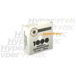 1000 pastilles blanches autocollantes Diam&egrave;tre 19 mm