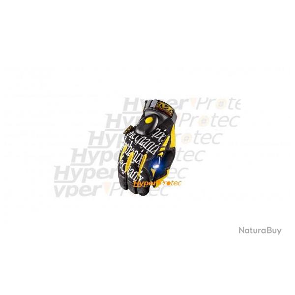 Gants Mechanix Wear jaunes avec lampe int�gr�e - Taille XXL
