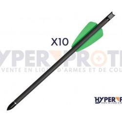 lot de 10 Carreaux Carbone 7,5" Pour Arbal&egrave;te EK Corba - Vert