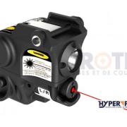 Poignée Tactique InTheTarget Avec Lampe 1000 Lumens Et Laser Rouge, Pour Rail Picatinny, Métal