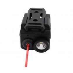 Lampe &agrave; Led 450 Lumens Strobo et Viseur Laser Rouge ou Vert Hyper Acess Socom - Rouge