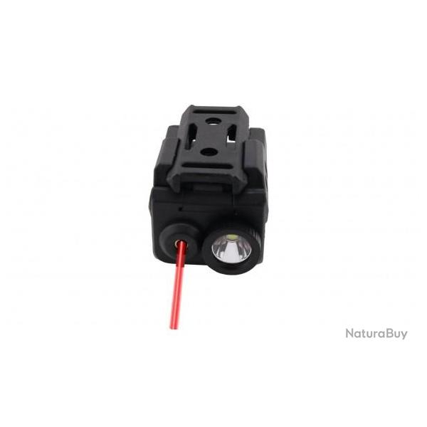 Lampe � Led 450 Lumens Strobo et Viseur Laser Rouge ou Vert Hyper Acess Socom - Rouge