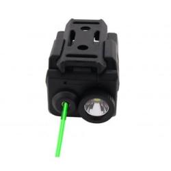Lampe &agrave; Led 450 Lumens Strobo et Viseur Laser Rouge ou Vert Hyper Access Socom - Vert