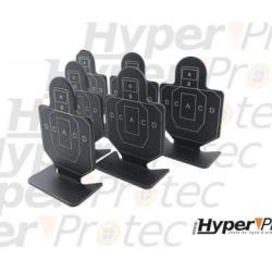 Ensemble de 6 cibles de tir d'entrainement m&eacute;tal noires