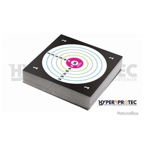 100 cibles carton en couleur 14x14 cm tir au plomb