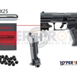 Pack ultime Walther PPQ M2 T4E noir - Pistolet Balle Caoutchouc cal. 43