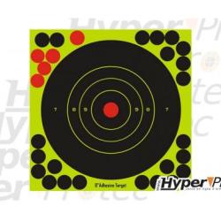 Cibles r&eacute;actives 17 cm autocollantes avec pastilles pour tir au plomb