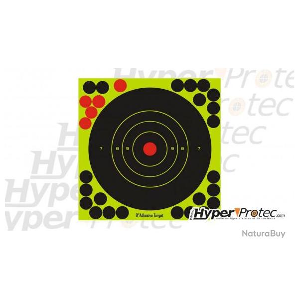Cibles ractives 17 cm autocollantes avec pastilles pour tir au plomb