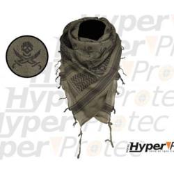 Keffieh Shemagh t&ecirc;te de mort noir et kaki