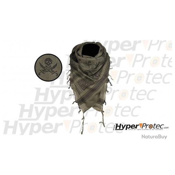 Keffieh Shemagh t�te de mort noir et kaki