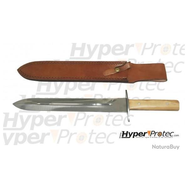 Dague de chasse � servir lame 28 cm avec �tui en cuir