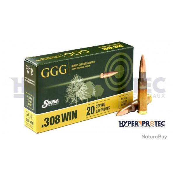 Munition 308 GGG HPBT - 175 grains