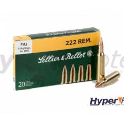 Munition 222 Sellier & Bellot FMJ - 20 Pi&egrave;ces