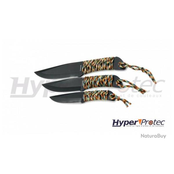 Set de 3 couteaux de lancer de tailles diff�rentes avec �tui