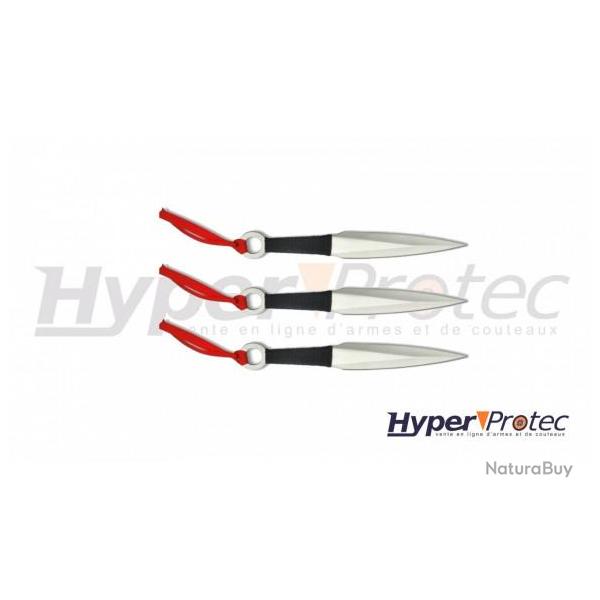 Set de 3 couteaux de lancer Kunais avec �tui en nylon