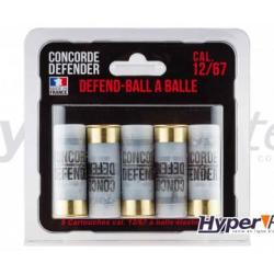 Cartouche Calibe 12/67 Balle Caoutchouc Concorde Defender