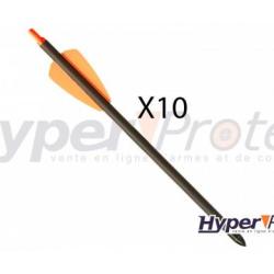 lot de 10 Carreaux Carbone 7,5" Pour Arbal&egrave;te EK Corba - Orange