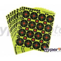 Cible réactive 5 cm lot 80 autocollants avec pastilles pour tir au plomb
