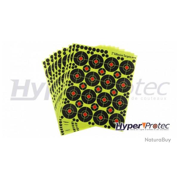 Cible r�active 5 cm lot 80 autocollants avec pastilles pour tir au plomb