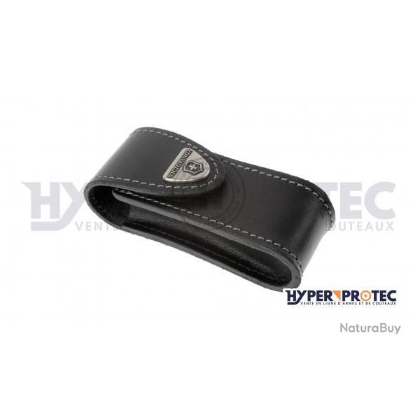 Etui couteau Victorinox cuir noir et clip pivotant
