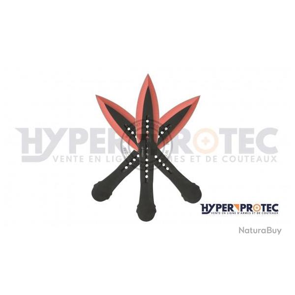 Haller Jeu de 3 couteaux de lancer - Noir lame rouge