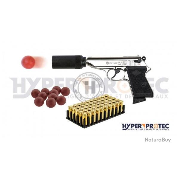 Pack D�fense pistolet alarme Bruni New police chrom�