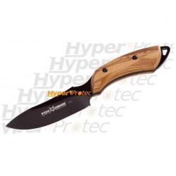 Poignard noir Fox Knives manche en olivier - lame de 9 cm